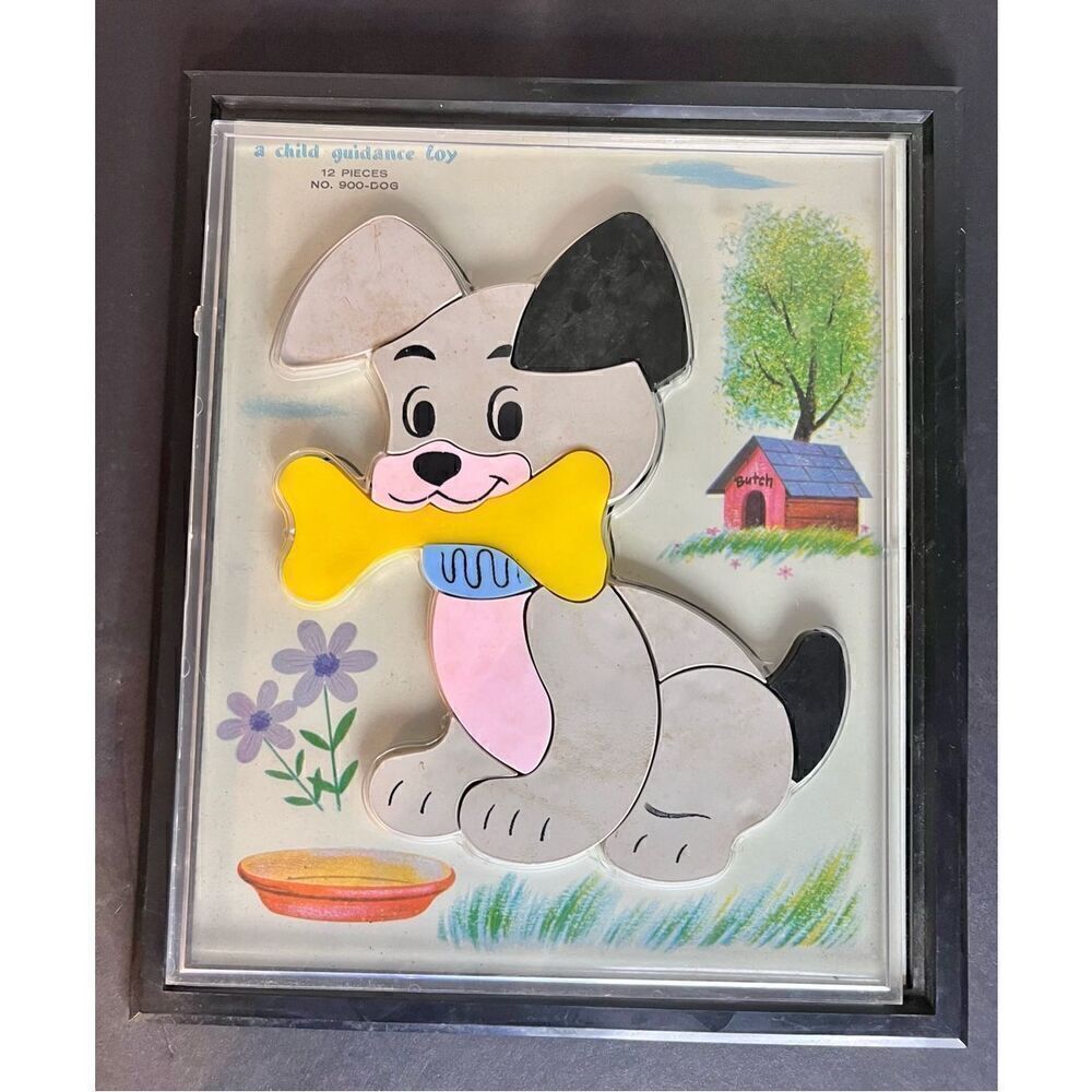 Vintage 1960’s Dog No. 900 A Child Guidance Toy Magnetic Jigsaw Puzzle 12 Pieces